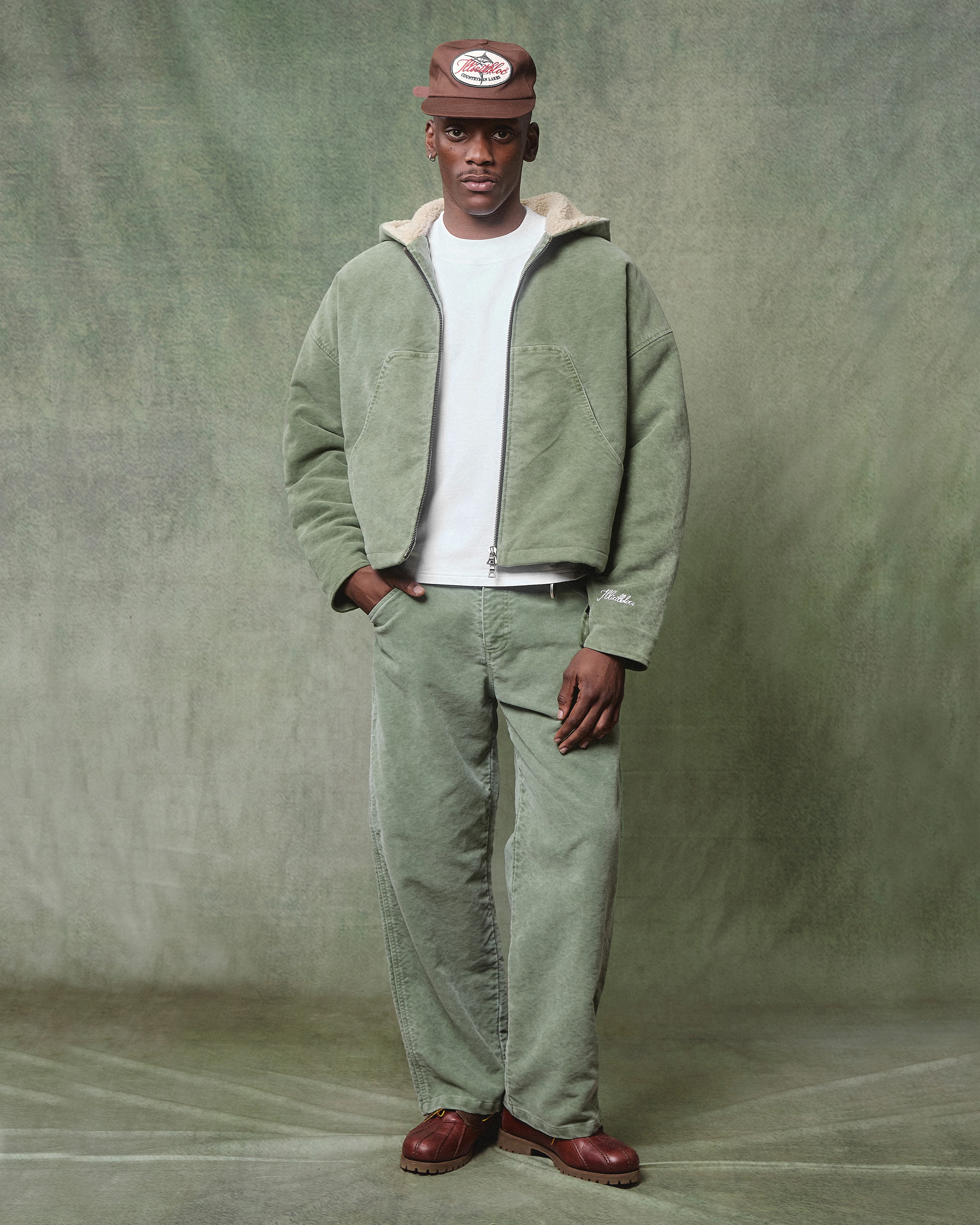 MOLESKIN ANGLER HOODED JACKET - MOSS GRAY - Image 4