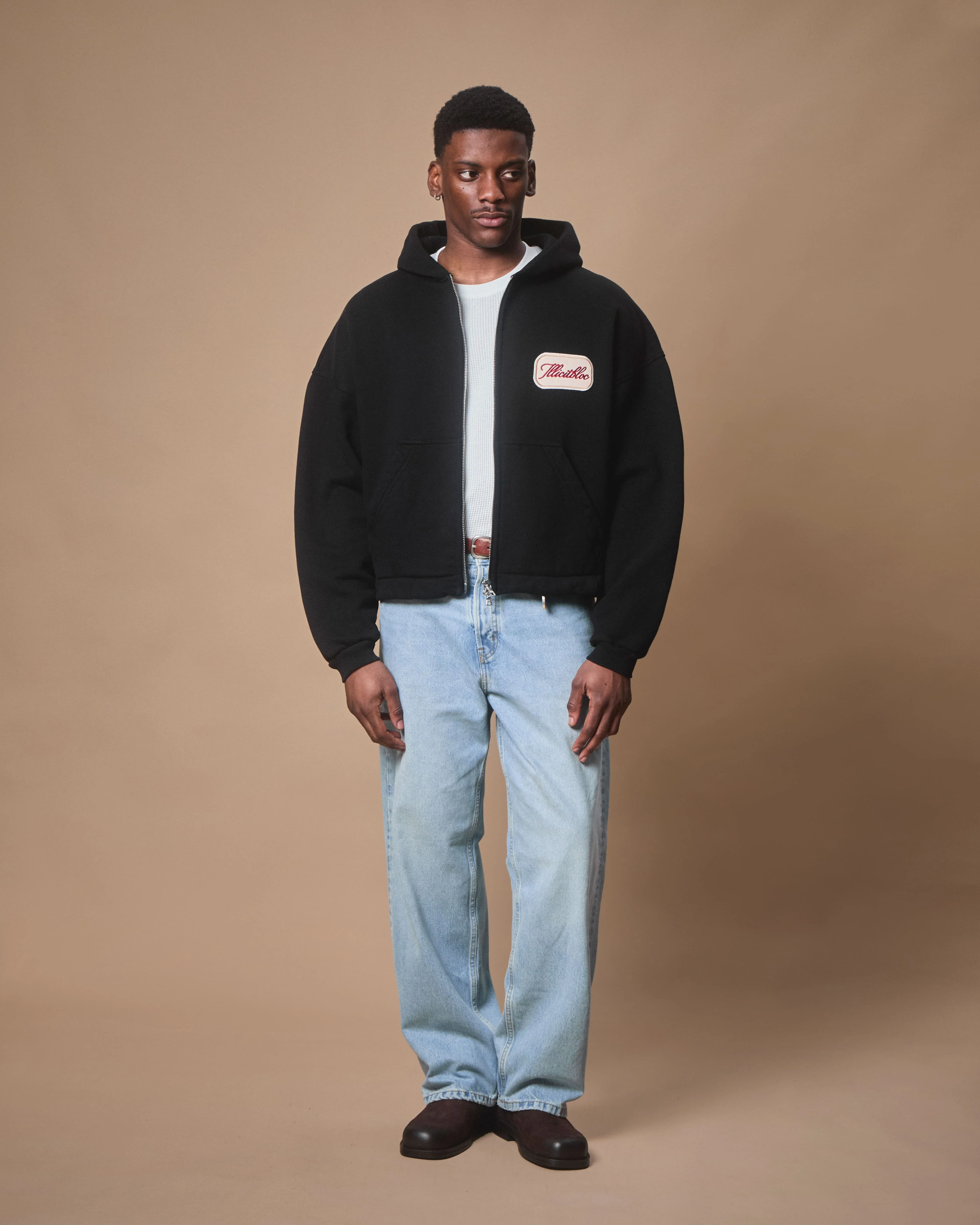 PATCHWORK TITANWEAVE™ ZIP HOODIE - BLACK - Image 7